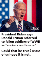 How low can you go? There is no audio or video to back up this claim, but Joe Biden repeatedly says Donald Trump called fallen soldiers of World War II ''suckers and losers'', something Mr. Trump vehemently denies. Trump supporters cannot imagine him saying such a thing, and tend to agree with him that this must be ''fake news'' and a low blow. What do you think?